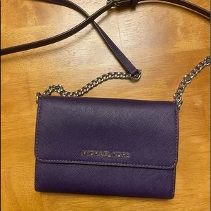Michael kors plum wallet/ crossbody purse